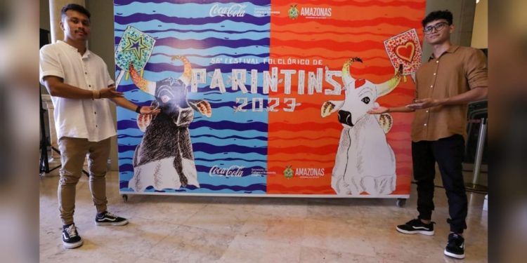 Dupla de artistas parintinenses, ‘Curumiz’, são criadores da marca oficial do 56º Festival Folclórico de Parintins