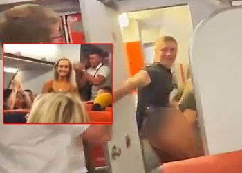 Casal flagrado em momento íntimo em avião é aplaudido pelos passageiros…
