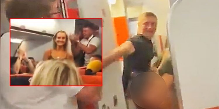 Casal flagrado em momento íntimo em avião é aplaudido pelos passageiros…