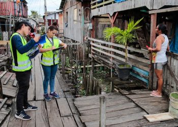 UGPE e Cosama fazem campanha de sensibilização e pesquisa sobre saneamento básico em Parintins