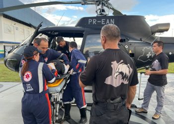 Serviço aéreo da SSP-AM resgata policial militar após acidente na rodovia BR-319